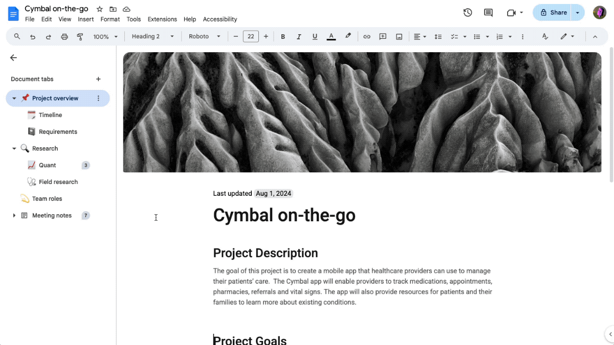 google-docs-documents-tab - Online Tech Tips Illustration showing Google Docs document tab