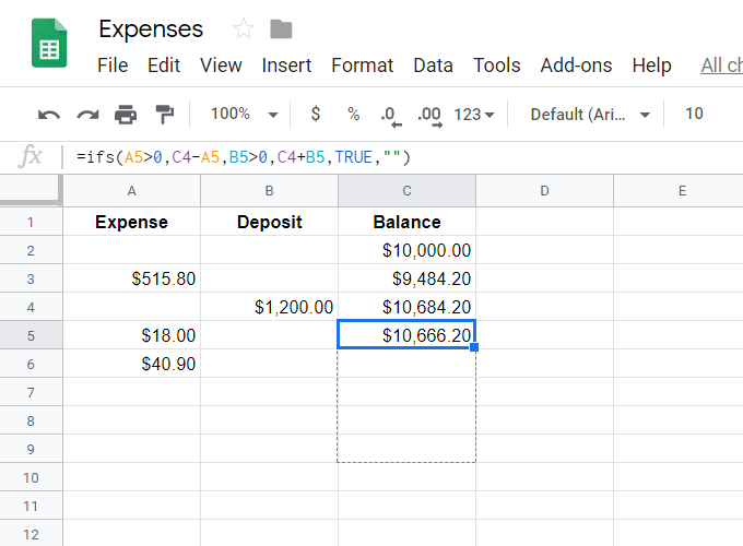 Automatically Add & Subtract In a Spreadsheet image 4