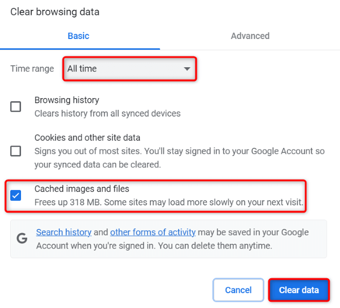 Clear Chrome’s Cached Content image 2