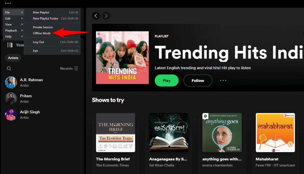 Turn Off Spotify’s Offline Mode image 2