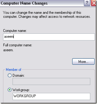 windows workgroup name windows workgroup name