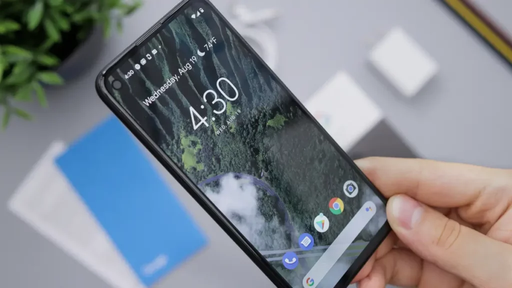 An Android phone unlocked.